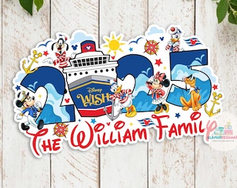 Custom Family & Cruise Ship Name Disney Cruise Line Magnet, Mickey and friends Disney Magnet, Family sign Disney Wish Dream Treasure magnet