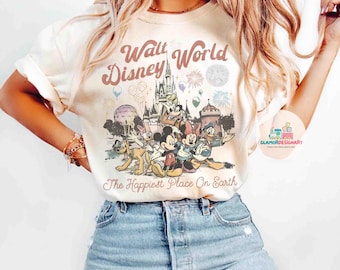 Chemise Walt World, t-shirt rétro, haut Mickey et ses amis, t-shirt Magic Kingdom, t-shirt Epcot 1982, haut vacances, chemise WDW