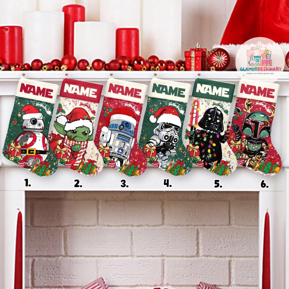 Discover Personalized Star Wars Christmas Stocking, Cartoon Movie Christmas Stockings, Merry Sithmas, Custom Name Stockings Family Christmas Gift