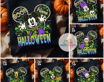 Disney Halloween Tote Bag, Custom Name  Halloween party Mickey Bag, Candy Tote Bags Halloween trip Trick Or Treat Tote Bag