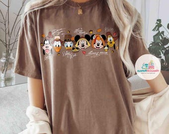Comfort Colors Mickey and Friends Thanksgiving Shirt,  Thanksgiving T-Shirt, Happy Thanksgiving Shirt, Gift For Thanksgiving