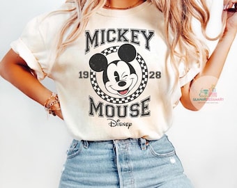 Retro Mickey and Friends Shirt, Retro  Trip Shirt, Checkered Mickey Shirt, Retro Mickey Shirt,  Family Vacation, Custom