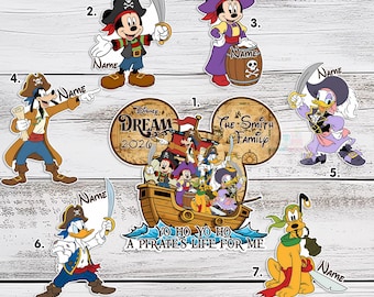 Personalized All Characters Pirates  Cruise Magnet, Mickey & Friends Magnets  Pirates Magnet, Pirates of the Caribbean Magnet