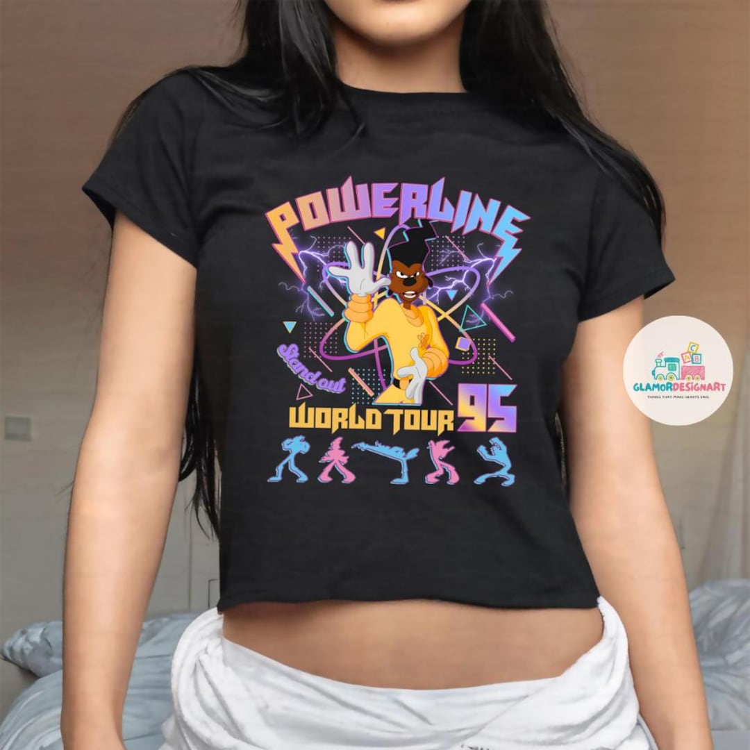 A Goofy Movie Powerline Stand Out Tour 95 Baby Tee, Goofy Max Goof ...