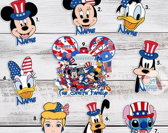 Personalized Happy 4th of July Magnet, Mickey & Friends Cruise
