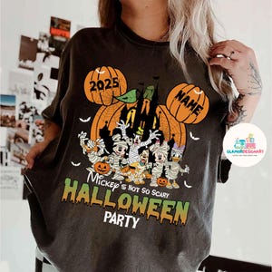 Vintage Mickey&#39;s Not So Scary Halloween Party Comfort Colors Shirt, Mickey And Friends Mummy Pumpkin, Halloween Costume, Halloween Group