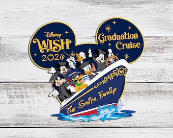 Personalized  Graduation Cruise magnet, Mickey & friends  Grad trip magnet, Graduate Family cruise door magnet decorations