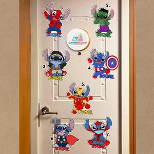 Disney Stitch Cruise Door Magnets, Stitch Superhero Magnets for Stateroom Door, Disney Family Summer Cruise Magnet Disney Cruise Magnet