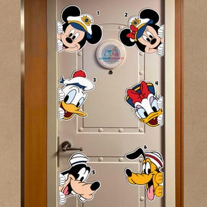 All Disney characters Cruise magnet, Mickey & friends Toy Story Princess Stitch Disney cruise line magnet, Family Cruise door magnet