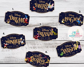 Personaliza la puerta del camarote de tu familia y del crucero, imán para la puerta con el nombre de la línea de cruceros, viaje en crucero familiar, deseo, magia, sueño, fantasía.