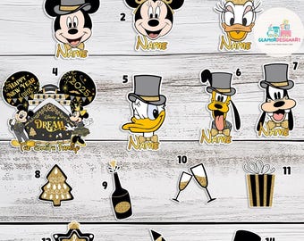 Personalized Mickey & Friends New Year's Eve at Sea  Happy New Year Cruise Magnet,  Princess Family Cruise Ship Stateroom Door