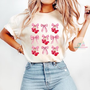 Disney Coquette Shirt, Disney Girl Trip Shirt, Cherry Mickey Bow, Minnie girlie y2k tee, Disneyworld girls shirt Comfort Colors Disney Shirt