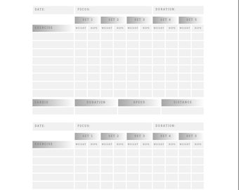 Daily Workout Plan: Black and White - Etsy