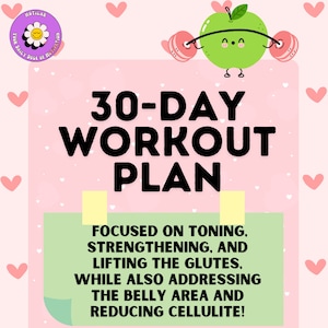 Editable 30-Day Workout Plan + Weekly Reviews | Fitness Challenge | Printable Exercise Planner Digital Download