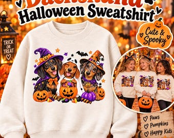 Dachshund Halloween PNG, Cute Glitter Sausage Dogs, Spooky Sublimation Design, Digital Download