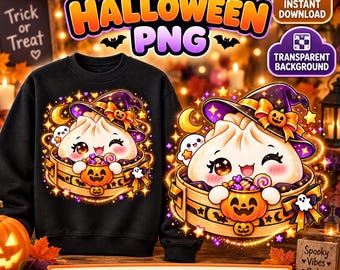 Spooky Dumpling Png, Glitter Halloween, Kawaii Halloween, You're A Glitter Dumpling Png, Kids Shirt Png, Cute Halloween Design, Kawaii Witch