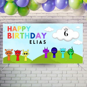 Sprunki Birthday Banner - Editable Digital Download | Printable Sprunki Party Decoration | Instant Download
