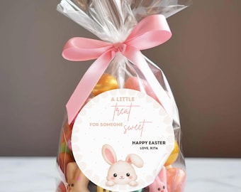 Personalized Happy Easter Gift Labels | Custom Name Easter Stickers | Easter Treat Bag Stickers | Easter Gift Tag Stickers | Kids Stickers