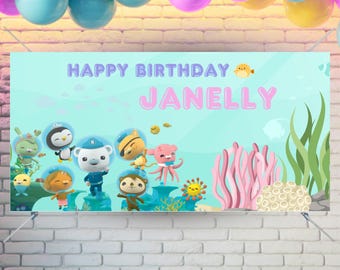 Octonauts Birthday Banner |  Octonauts Personalized Birthday Wall Sign | Octonauts Personalized Birthday Party Banner | Editable template