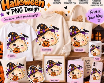 Kawaii Halloween Dumpling PNG, Cute Spooky Clipart, Glitter Halloween Digital Download