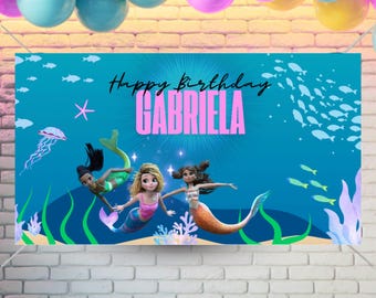 Mermaid Magic Birthday Banner | Mermaid Magic Birthday Party Decoration | EditableDigitalDownload | Mermaid Magic TV Series