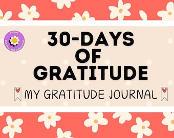 Editable Monthly Gratitude Journal Template – Printable Self-Care Reflection Planner for Daily Gratitude & Affirmations