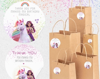 Unicorn Academy Thank You Tags - Editable Digital Download | Unicorn Birthday Party Favor | Unicorn Academy Printable Tags