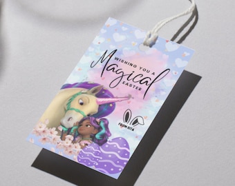 Unicorn Academy Easter Gift Tags | Happy Easter Bunny Tags | Editable Printable Template