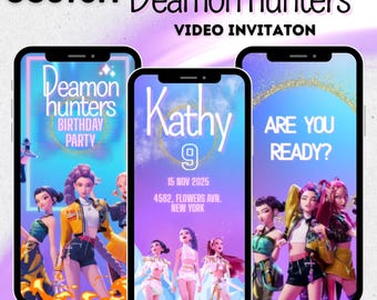 Huntrix K-Pop Demon Hunters Video Invitation | Editable Canva Template | Animated Birthday Invitation | DigitalDownload