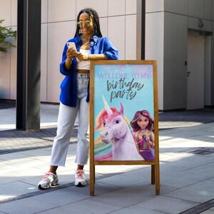 UNICORN ACADEMY Welcome Sign | Editable Template | Instant Download | Unicorn Academy Birthday Welcome Sign image 2
