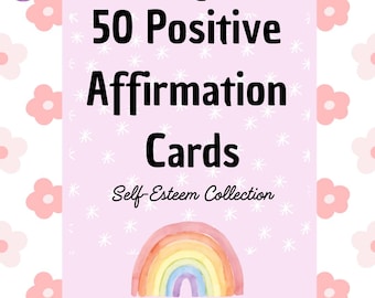 Editable Digital Self-Esteem Affirmation Cards | Printable Positive Quotes | Customizable Daily Affirmations for Confidence & Self-Love