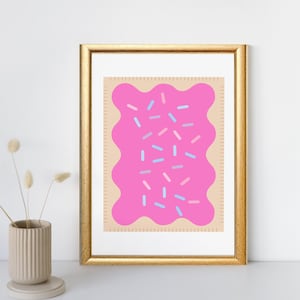 Trendy Pink Pop Tart Wandkunst Funky Retro Lebendiges Einzelstück