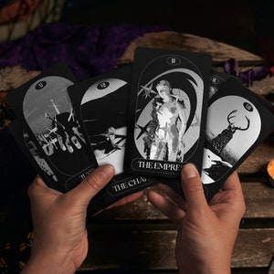 Mystic Vision Tarot. A Black and White Major Arcana Deck with 22 Beautifully Crafted Unique Illustrations.