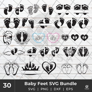 Baby Feet SVG Bundle: Footprint Clipart (Digital Download)