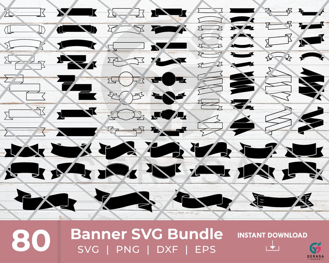 Ribbon Banner SVG Bundle, Banners Svg, Banner Clipart, Shapes Svg