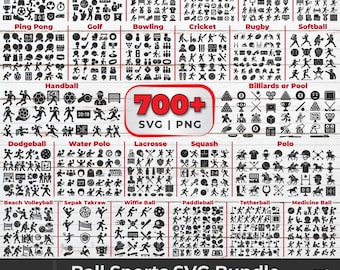 700+ Ball Sports SVG Icon Bundle (Digital Files)