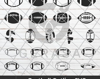 Football Outline SVG Bundle: Clipart, Cricut Cut Files (Digital Download)