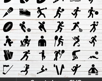 Sports Icons SVG: Ball Game Clipart, Cricut Cut Files (Digital Download)