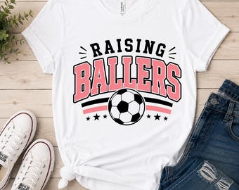 Raising Ballers SVG, Soccer Mom Shirt Design, Vintage Style Cut File (Digital Download)