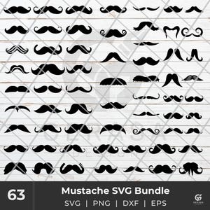 Mustache SVG Bundle, Mustaches SVG, Mustache clipart, Cut Files, Silhouette
