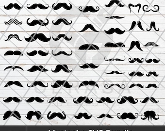 Mustache SVG Bundle, Mustaches SVG, Mustache clipart, Cut Files, Silhouette