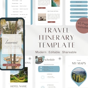 Hawaii | Travel Itinerary Template | Mobile Itinerary | Digital Travel Planner | Canva Travel Planner | Travel Schedule | Vacation Template