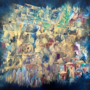Kotel Painting Jewish Abstract Judaica painting Kotel art Jerusalem painting Western Wall print Signed by Leah Ray