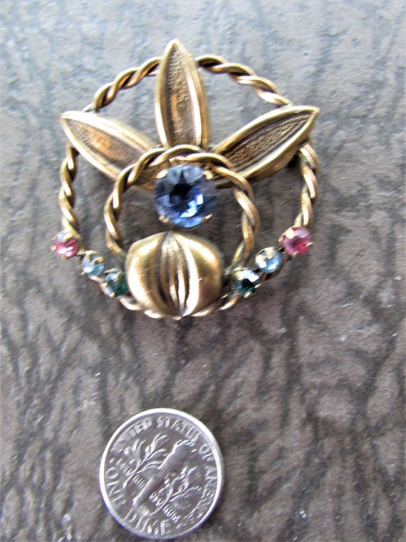 Vintage 1930's 40's Brooch Circle Pin Made in Aus… - image 4
