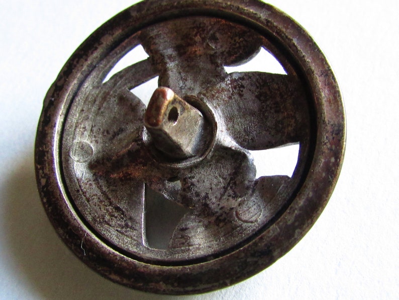 Antique Buttons Gutta Percha Black Button Stamped ANN & Gun Etsy