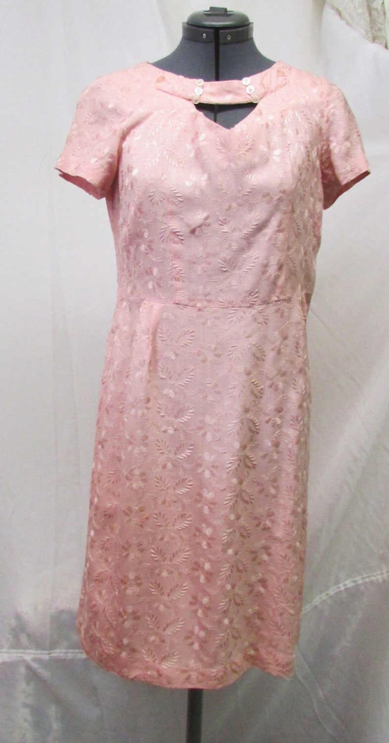 Vintage 1950's 60's Dress Pink Frock Wiggle Dress Puritan Forever Young Label Mid Century Fashion Scroll down for details image 1