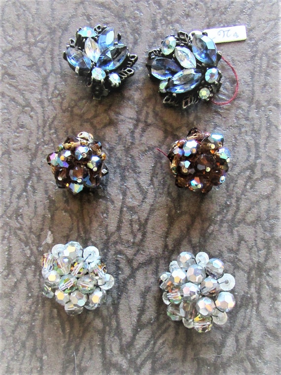 Vintage 1950's 60's Earrings Clip On Earrings Lot… - image 1