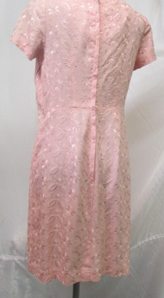 Vintage 1950's 60's Dress Pink Frock Wiggle Dress… - image 3