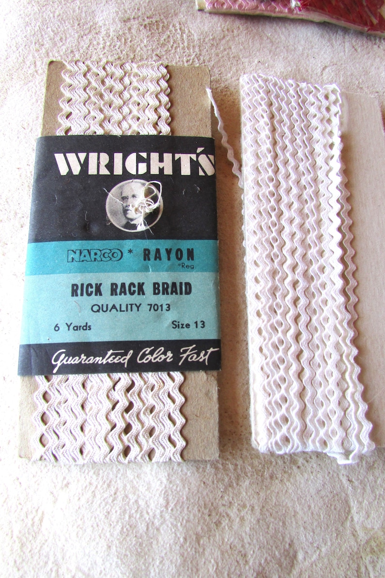 Vintage 1950's Rick Rack Cotton Braid & Trim Lot Sewing Notions Red ...