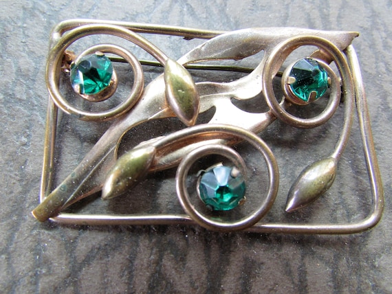 Vintage Lot Early Mid Century Brooches Art Nouvea… - image 2